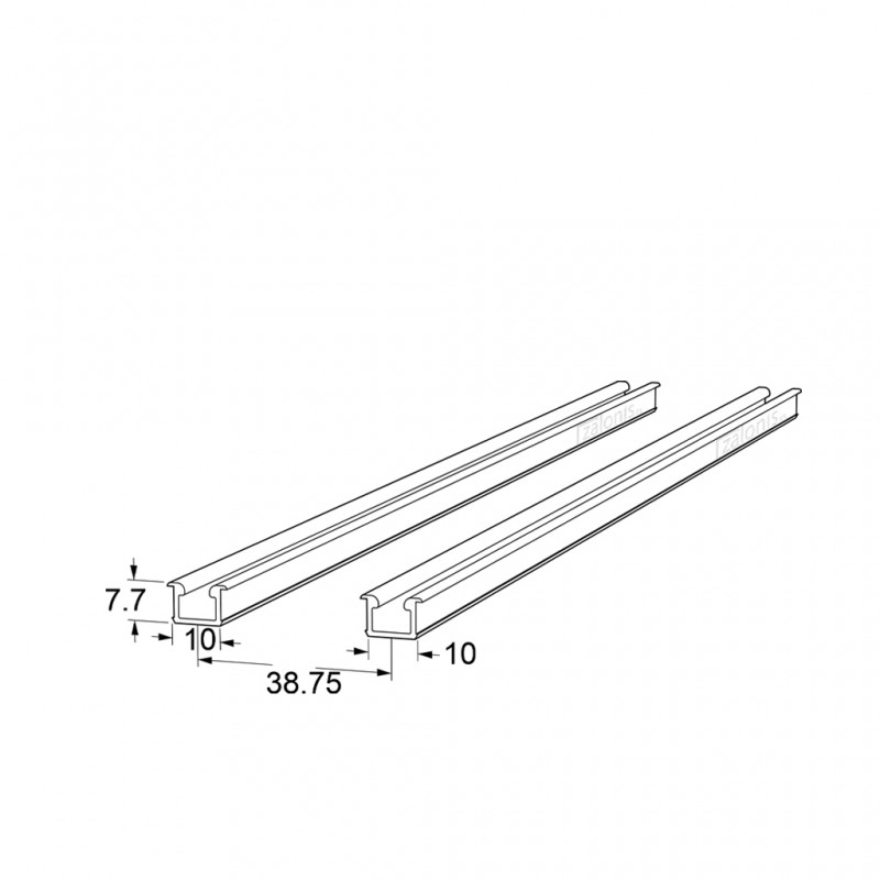J6 BOTTOM GUIDE CABINET SLIDING DOORS m.006 / 50kg